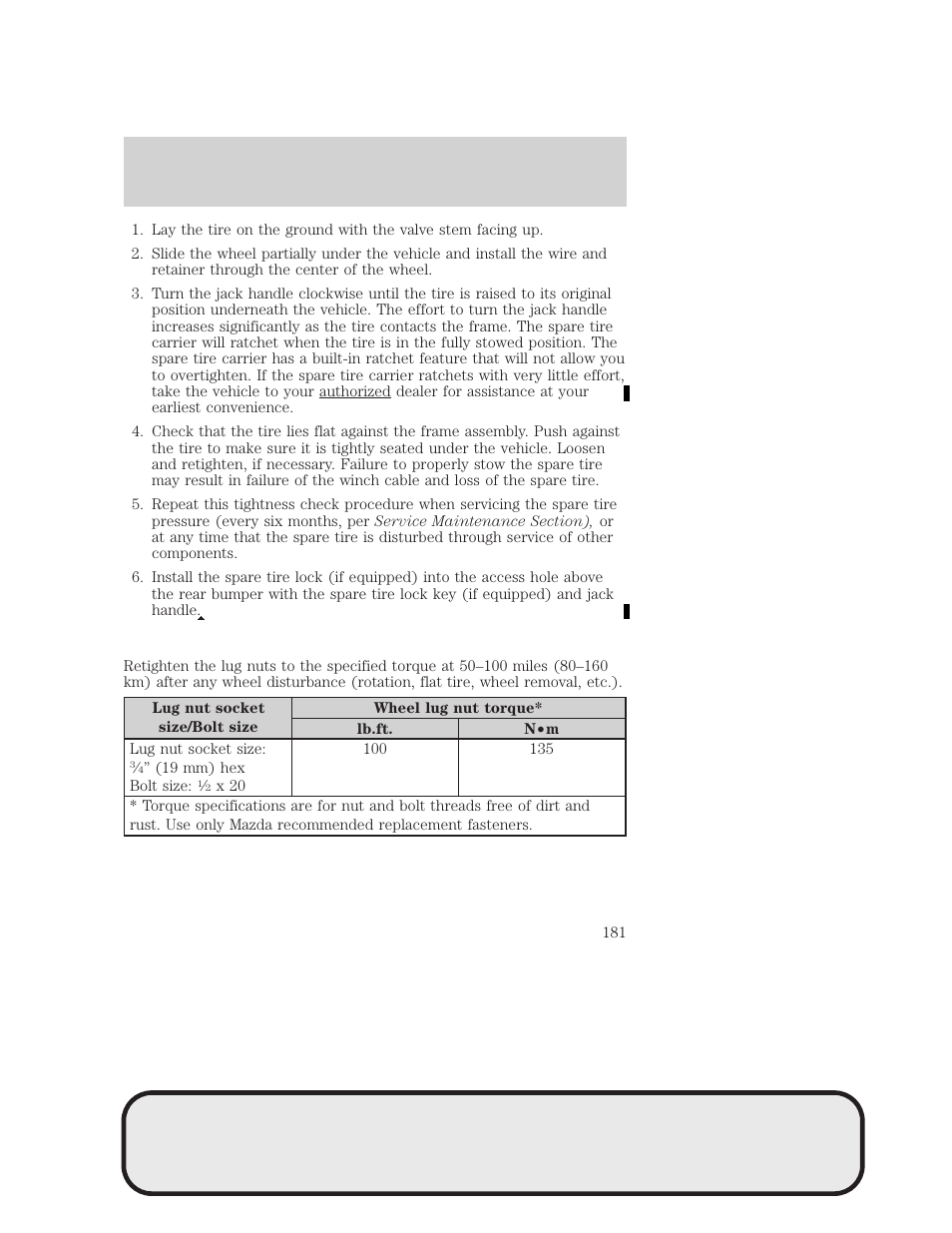 Roadside emergencies | Mazda 4WD User Manual | Page 181 / 268