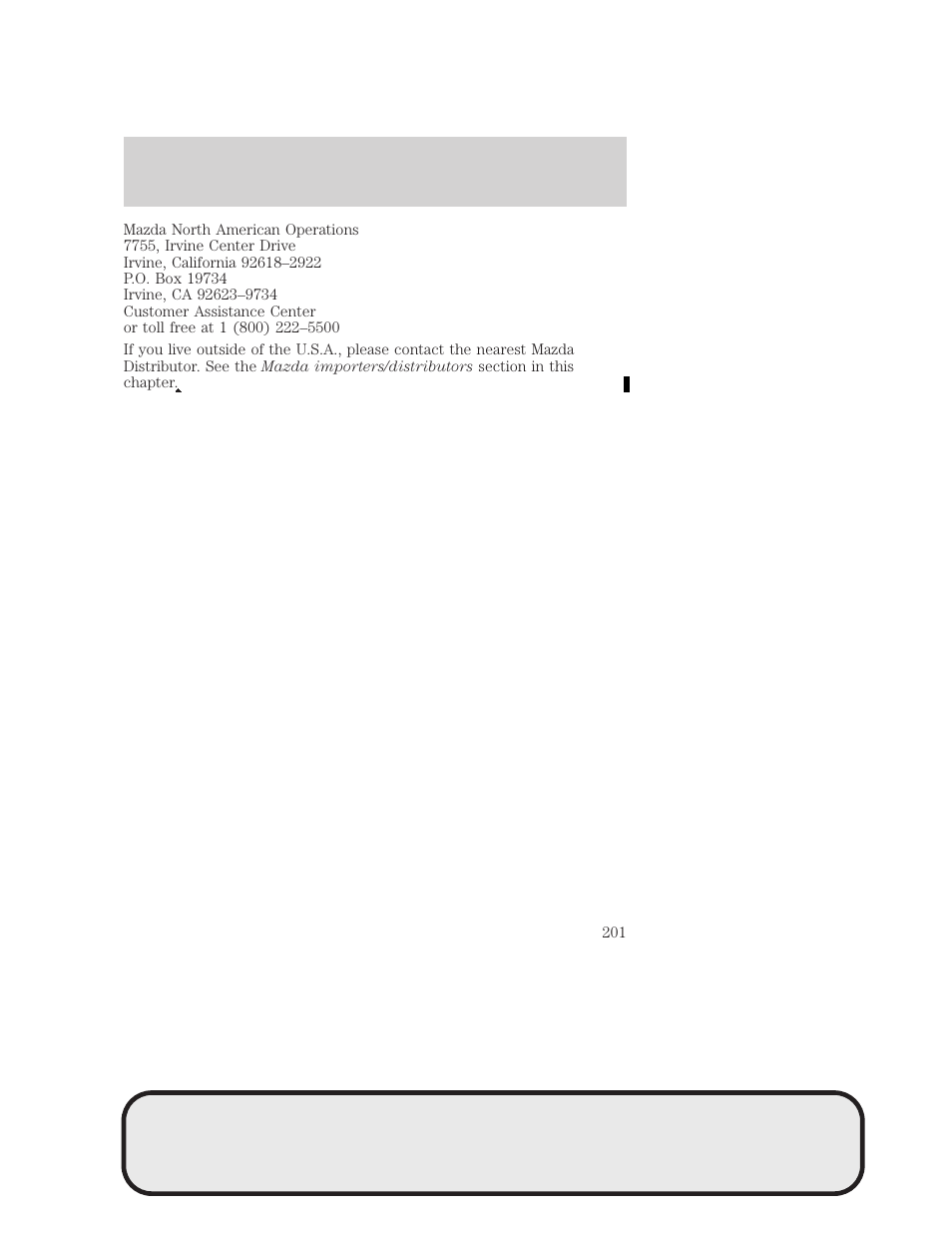 Customer assistance | Mazda 4WD User Manual | Page 201 / 268