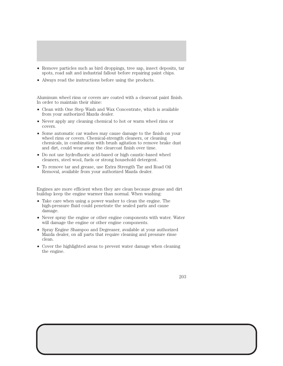 Cleaning | Mazda 4WD User Manual | Page 203 / 268