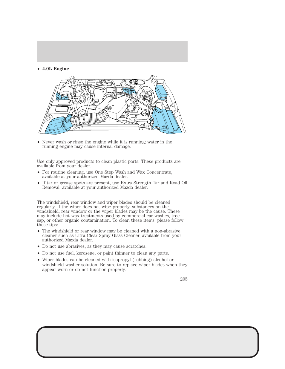 Cleaning | Mazda 4WD User Manual | Page 205 / 268