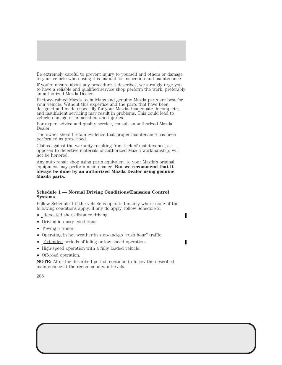 Maintenance and specifications | Mazda 4WD User Manual | Page 208 / 268