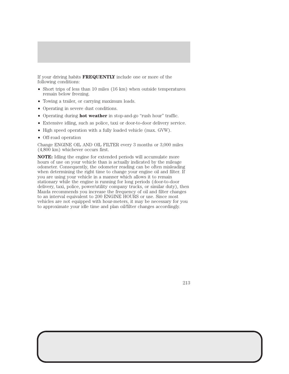 Maintenance and specifications | Mazda 4WD User Manual | Page 213 / 268