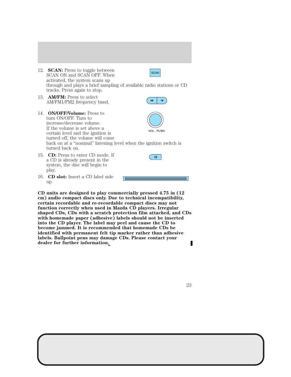 Entertainment systems | Mazda 4WD User Manual | Page 23 / 268