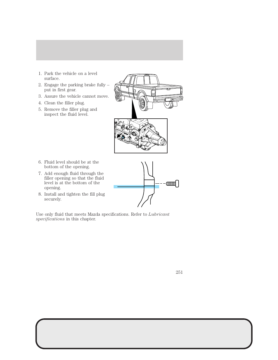 Maintenance and specifications | Mazda 4WD User Manual | Page 251 / 268