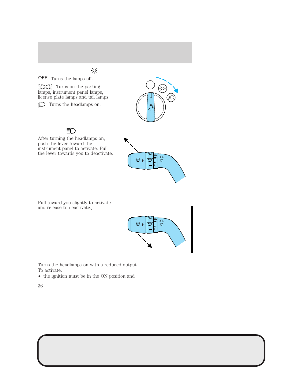 Lights | Mazda 4WD User Manual | Page 36 / 268