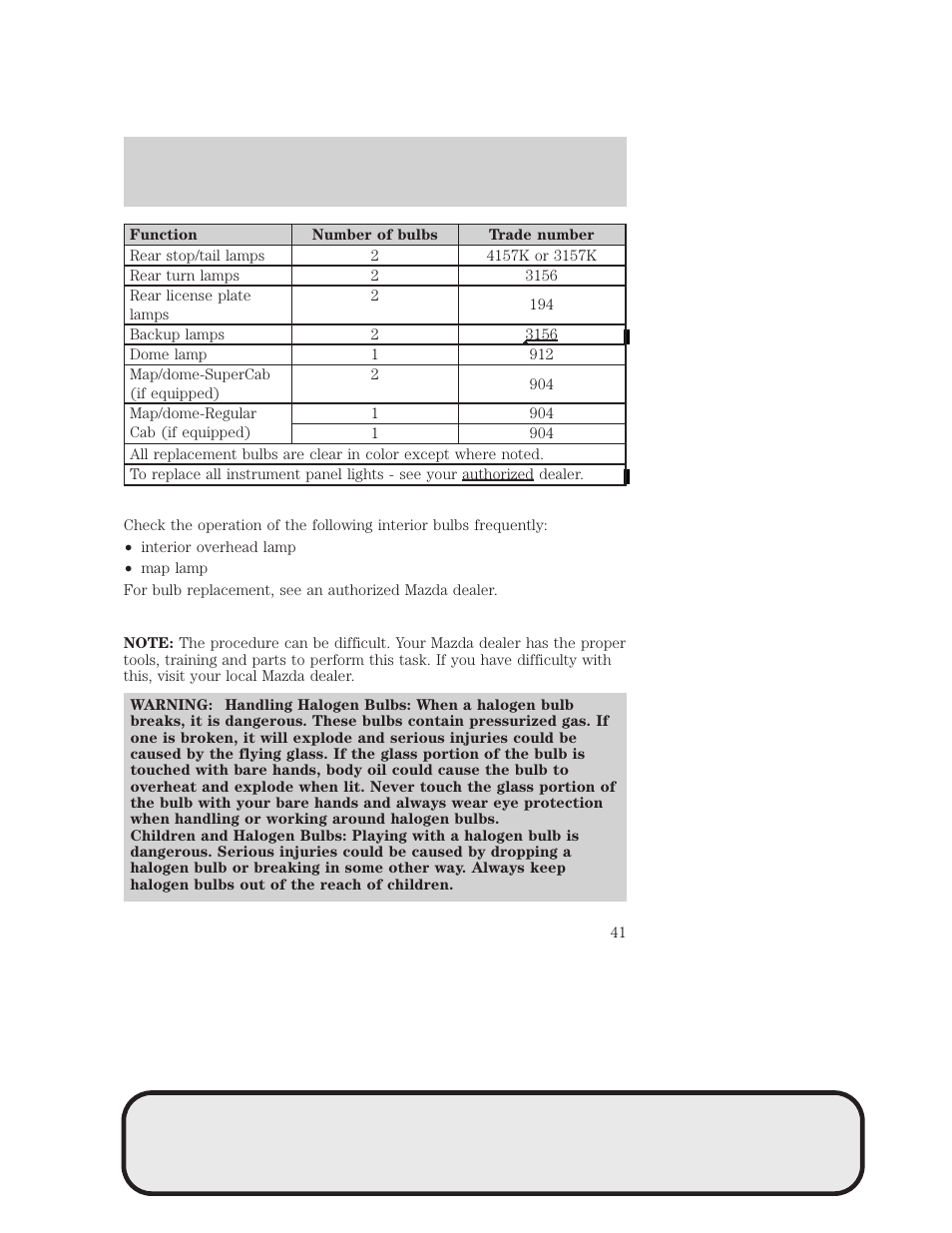 Lights | Mazda 4WD User Manual | Page 41 / 268