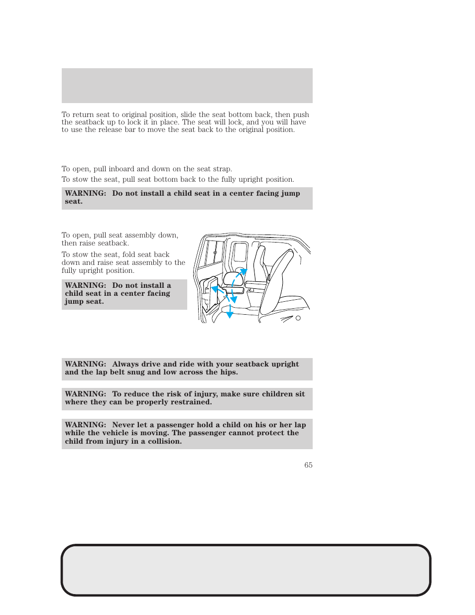 Seating and safety restraints | Mazda 4WD User Manual | Page 65 / 268