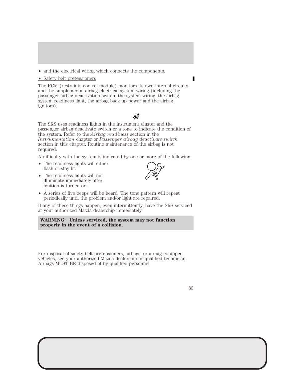 Seating and safety restraints | Mazda 4WD User Manual | Page 83 / 268