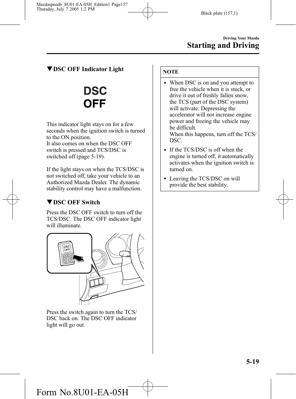 Starting and driving | Mazda 2006 SPEED6 User Manual | Page 157 / 354