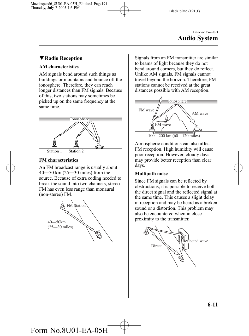 Audio system | Mazda 2006 SPEED6 User Manual | Page 191 / 354