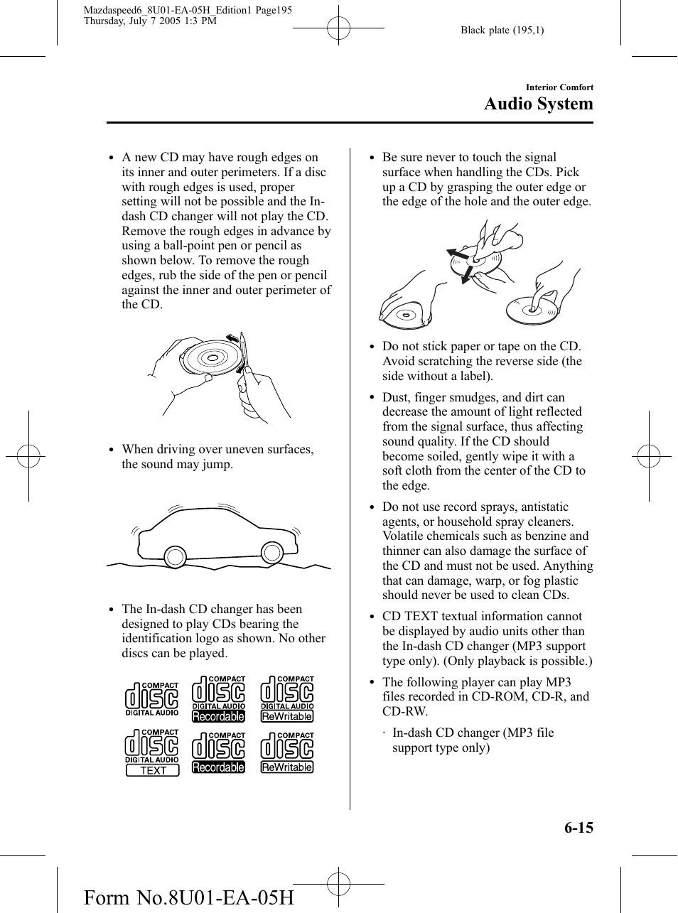 Audio system | Mazda 2006 SPEED6 User Manual | Page 195 / 354