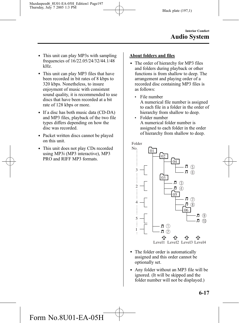 Audio system | Mazda 2006 SPEED6 User Manual | Page 197 / 354