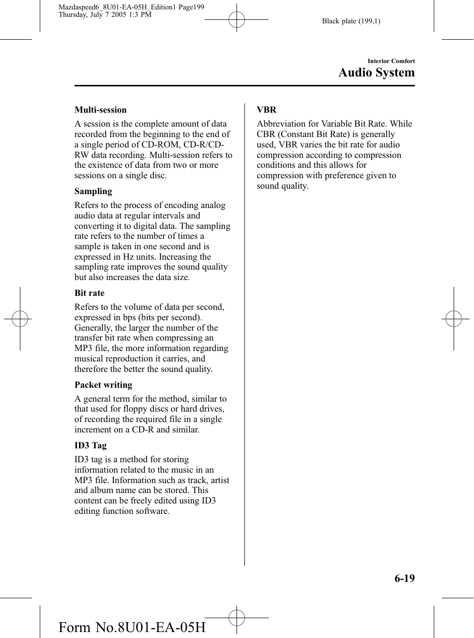 Audio system | Mazda 2006 SPEED6 User Manual | Page 199 / 354