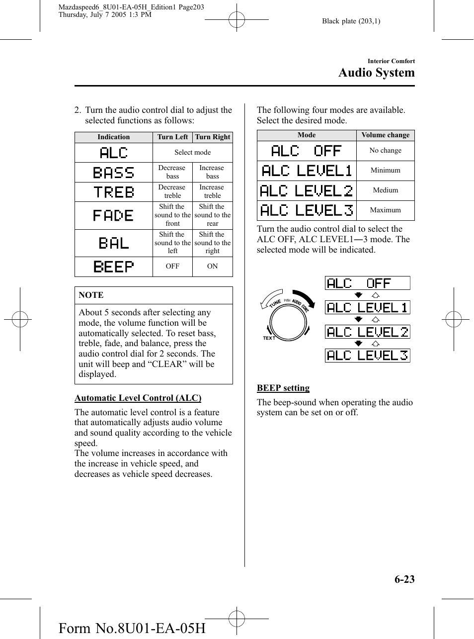 Audio system | Mazda 2006 SPEED6 User Manual | Page 203 / 354