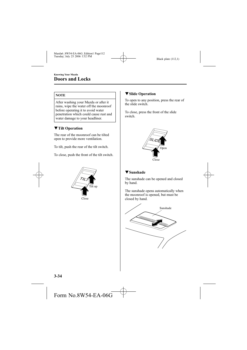 Doors and locks | Mazda 2007 6 SPORTS SEDAN User Manual | Page 113 / 445