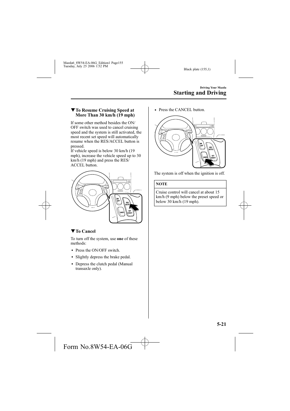 Starting and driving | Mazda 2007 6 SPORTS SEDAN User Manual | Page 156 / 445