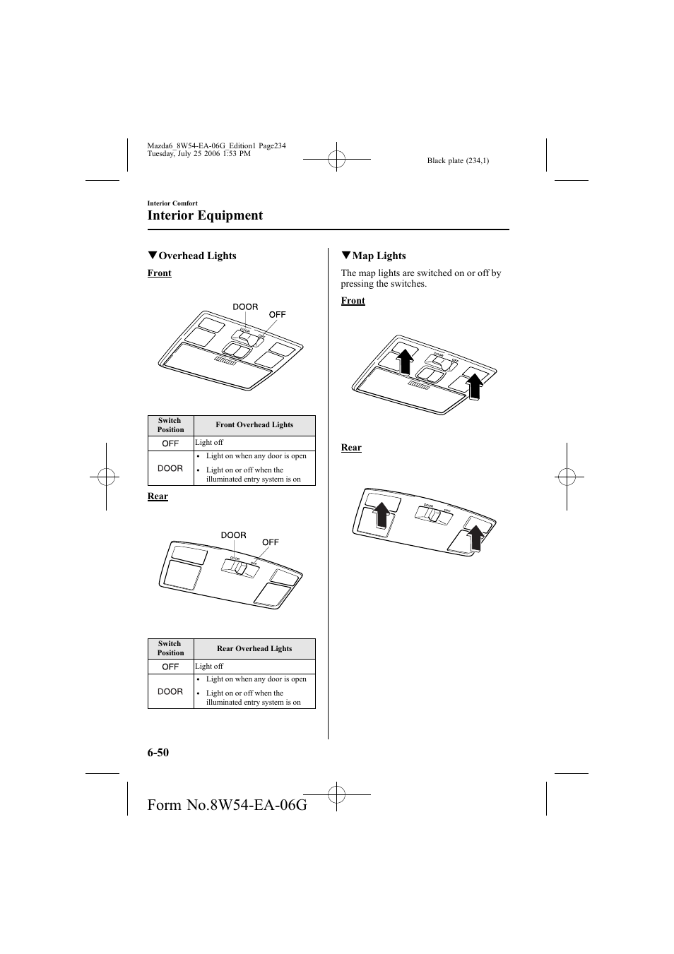 Interior equipment | Mazda 2007 6 SPORTS SEDAN User Manual | Page 235 / 445