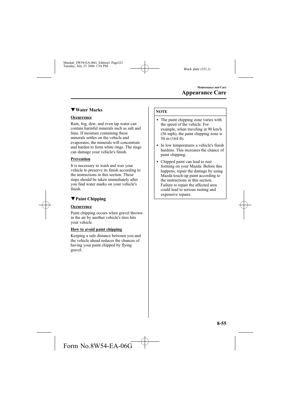 Appearance care | Mazda 2007 6 SPORTS SEDAN User Manual | Page 322 / 445