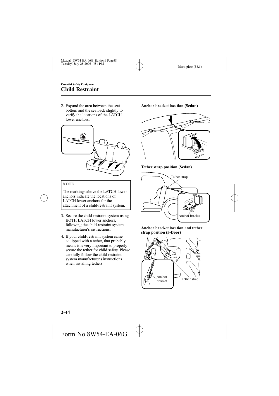 Child restraint | Mazda 2007 6 SPORTS SEDAN User Manual | Page 59 / 445