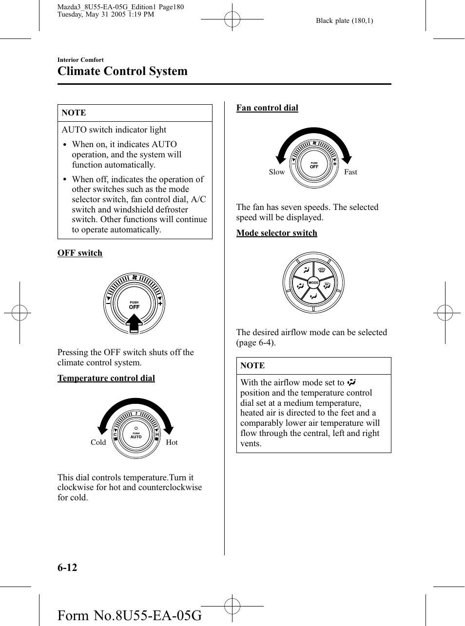 Climate control system | Mazda 2006 3 4-DOOR User Manual | Page 180 / 416