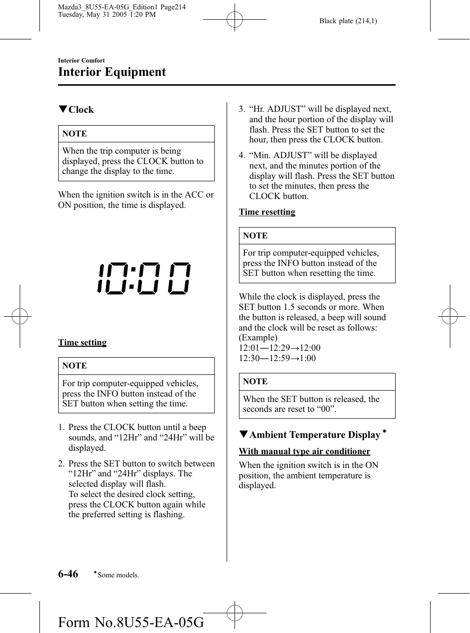 Interior equipment | Mazda 2006 3 4-DOOR User Manual | Page 214 / 416