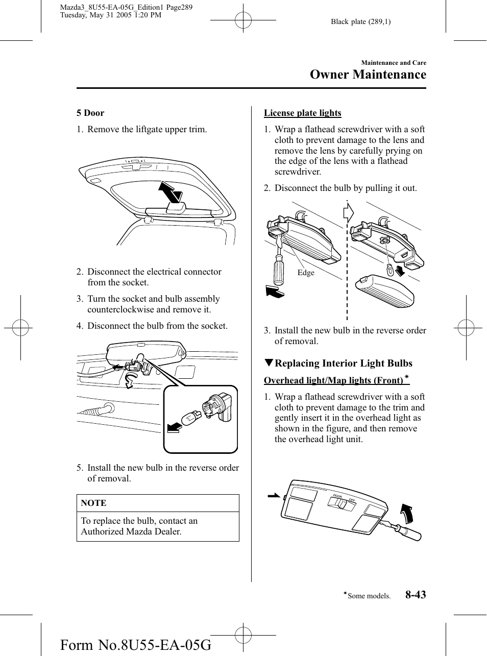 Owner maintenance | Mazda 2006 3 4-DOOR User Manual | Page 289 / 416