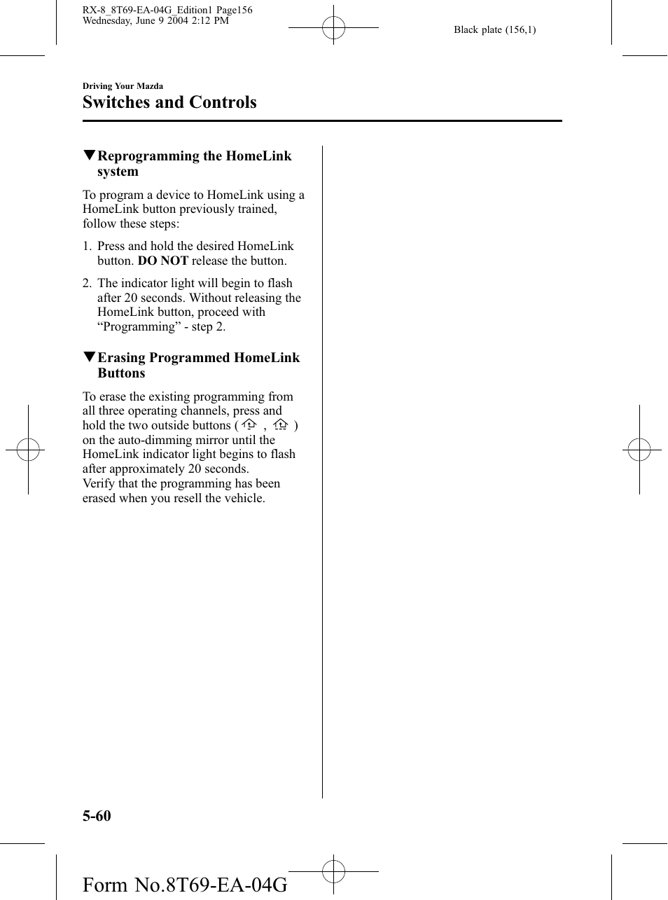 Switches and controls | Mazda 2005 RX-8 User Manual | Page 156 / 364