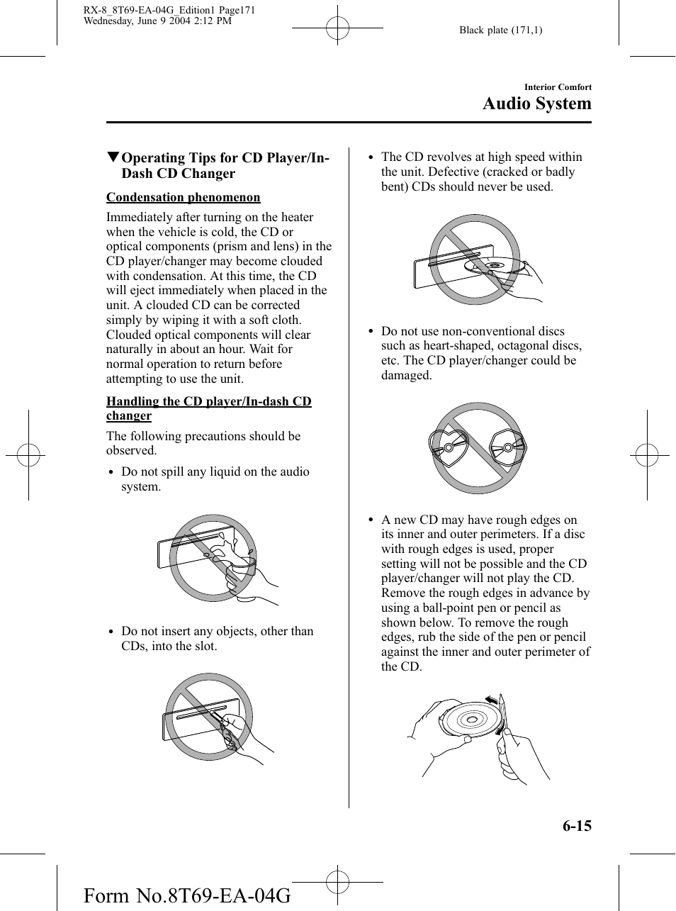 Audio system | Mazda 2005 RX-8 User Manual | Page 171 / 364