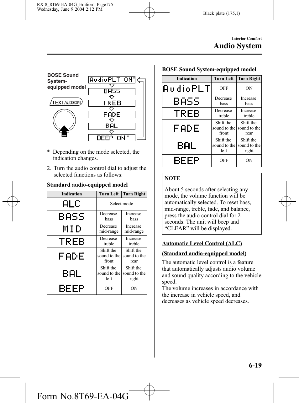 Audio system | Mazda 2005 RX-8 User Manual | Page 175 / 364