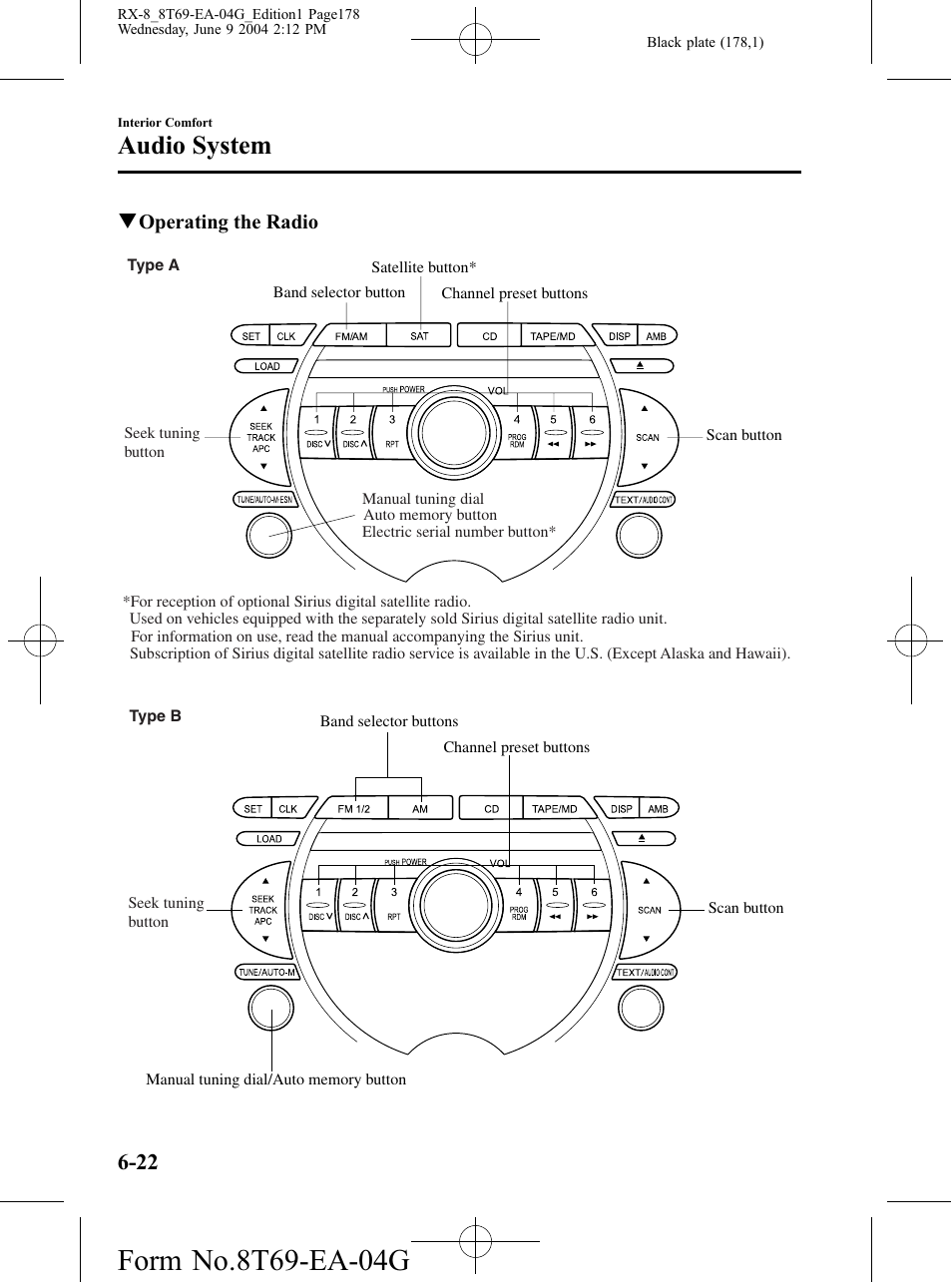 Audio system | Mazda 2005 RX-8 User Manual | Page 178 / 364