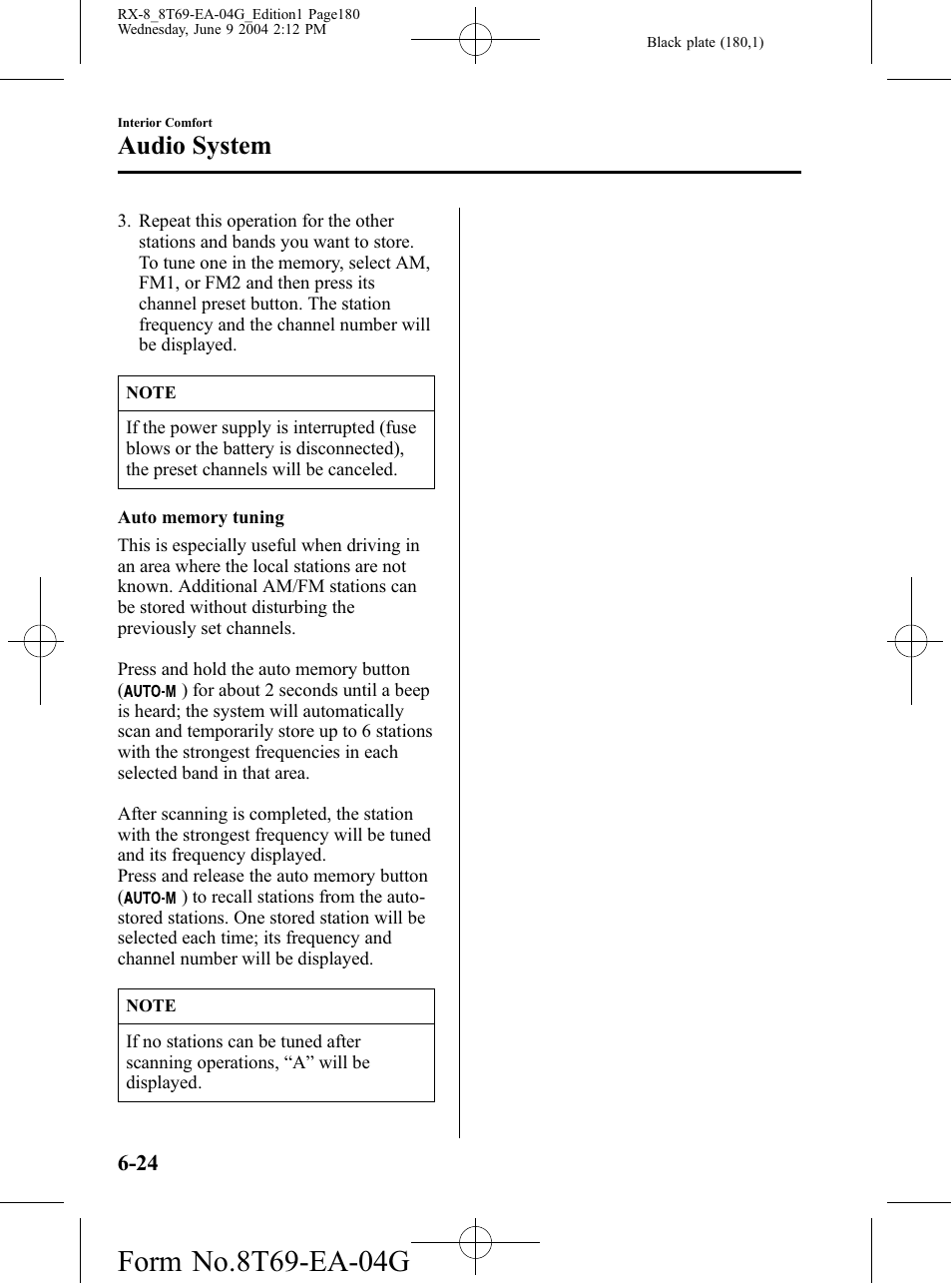 Audio system | Mazda 2005 RX-8 User Manual | Page 180 / 364