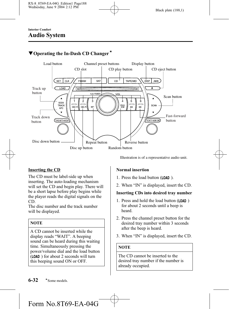 Audio system | Mazda 2005 RX-8 User Manual | Page 188 / 364