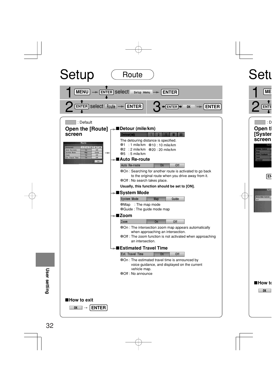 Setu, Setup, Route | Mazda 2005 RX-8 User Manual | Page 354 / 364