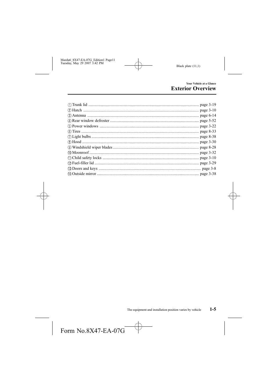 Exterior overview | Mazda 2008 6 User Manual | Page 11 / 440