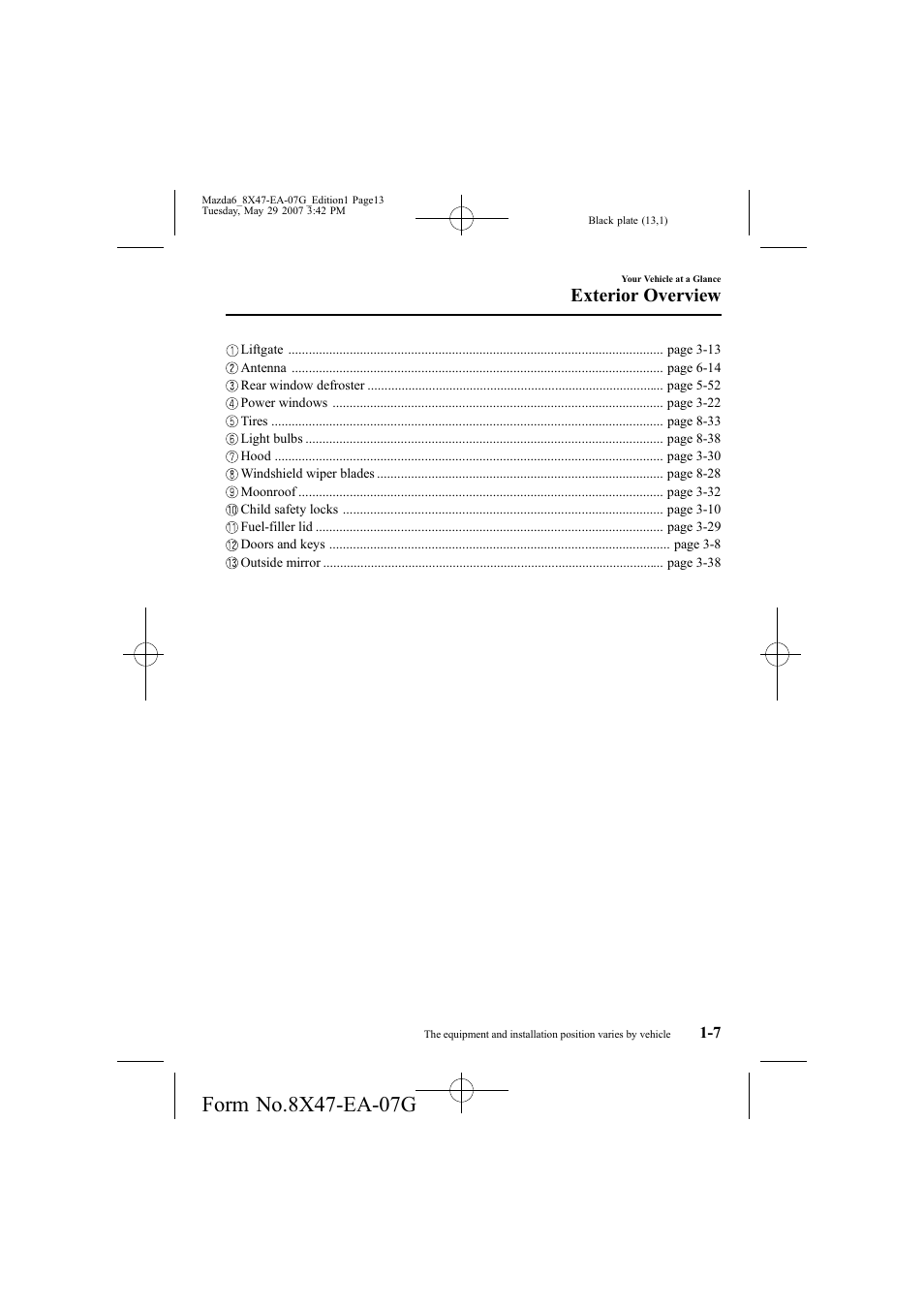 Exterior overview | Mazda 2008 6 User Manual | Page 13 / 440
