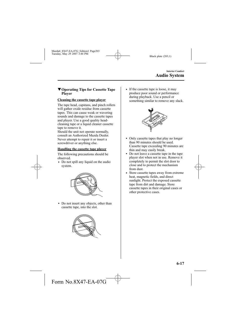 Audio system | Mazda 2008 6 User Manual | Page 203 / 440