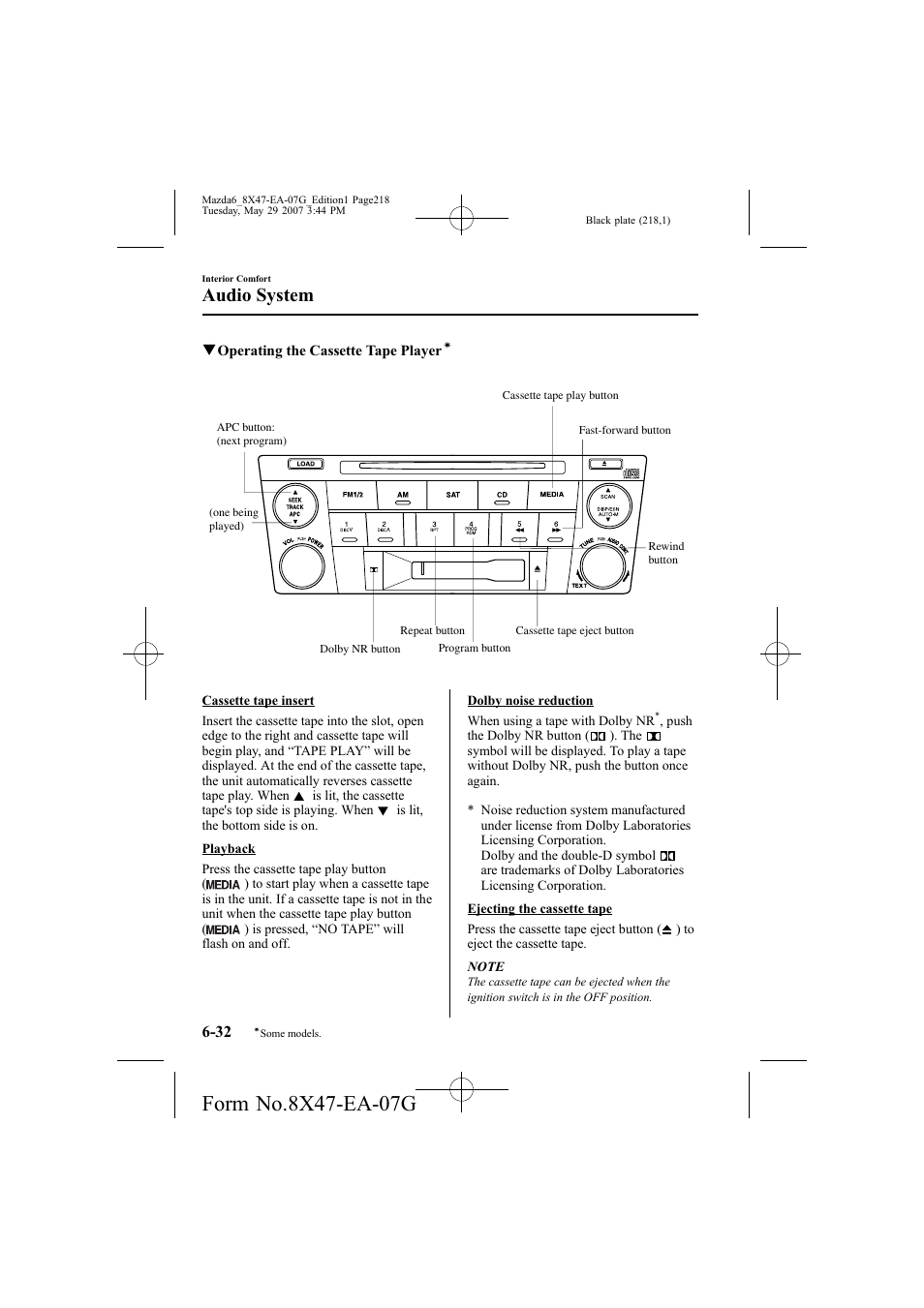 Audio system | Mazda 2008 6 User Manual | Page 218 / 440