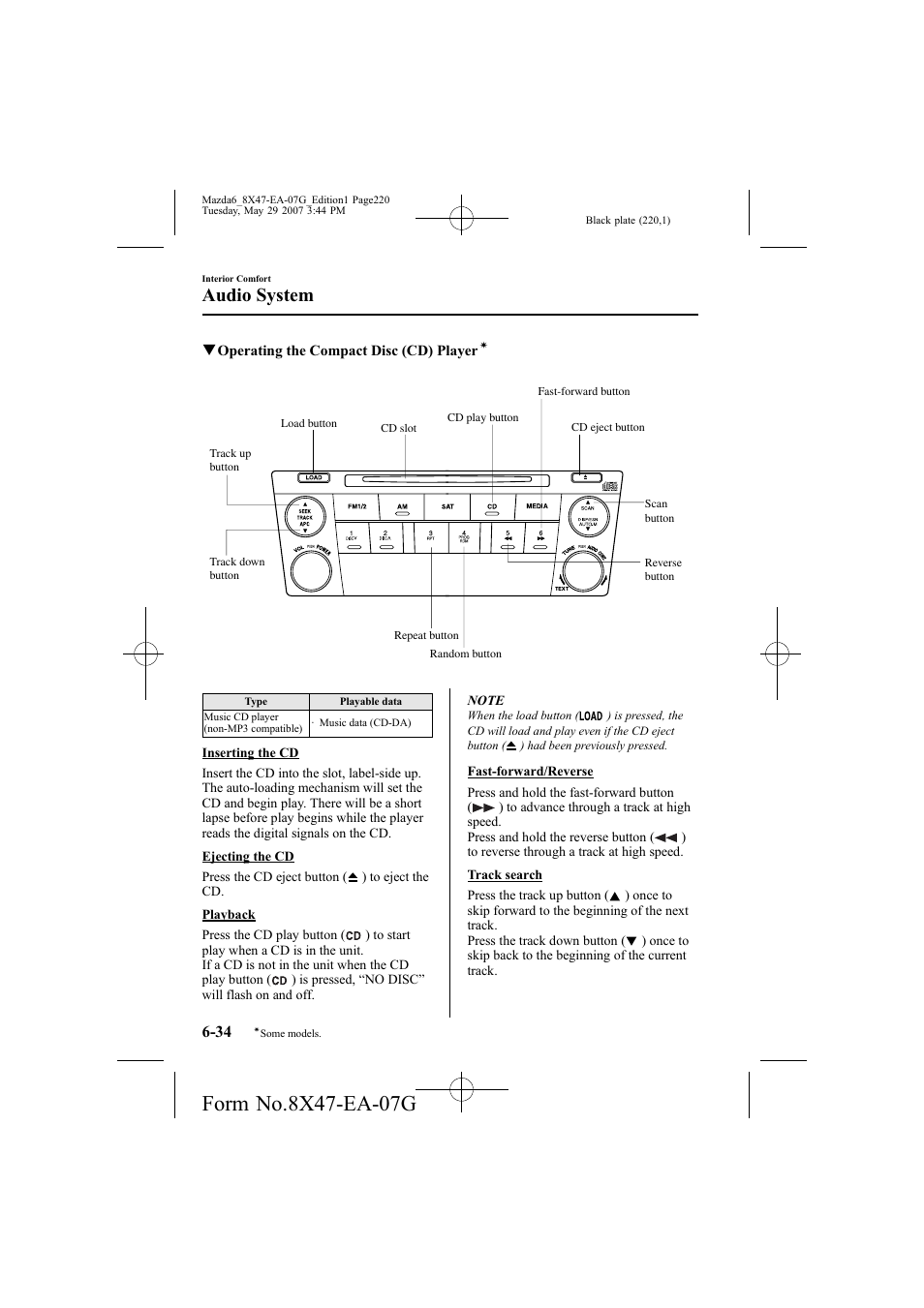 Audio system | Mazda 2008 6 User Manual | Page 220 / 440
