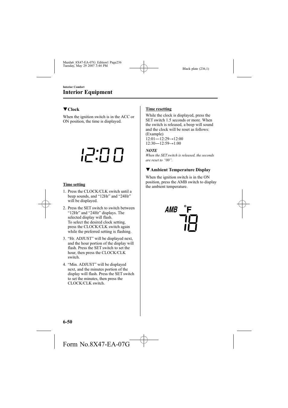 Interior equipment | Mazda 2008 6 User Manual | Page 236 / 440