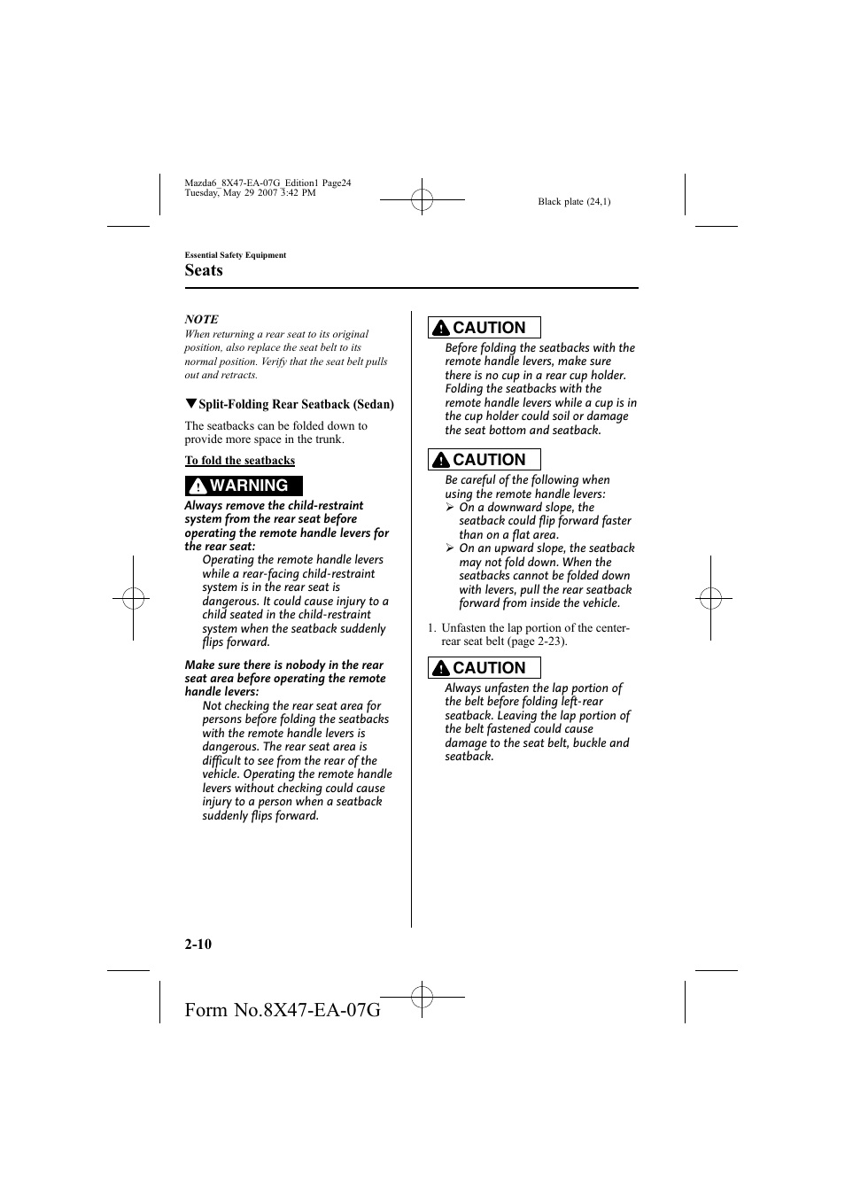 Seats | Mazda 2008 6 User Manual | Page 24 / 440