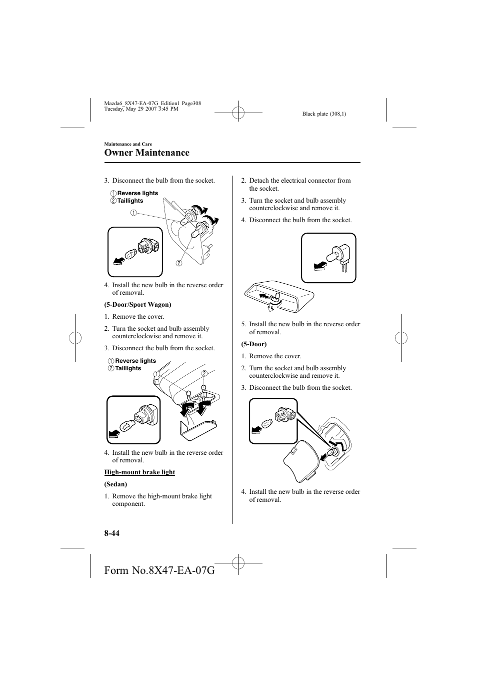 Owner maintenance | Mazda 2008 6 User Manual | Page 308 / 440
