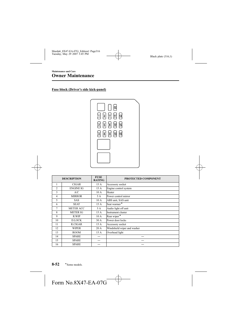 Owner maintenance | Mazda 2008 6 User Manual | Page 316 / 440