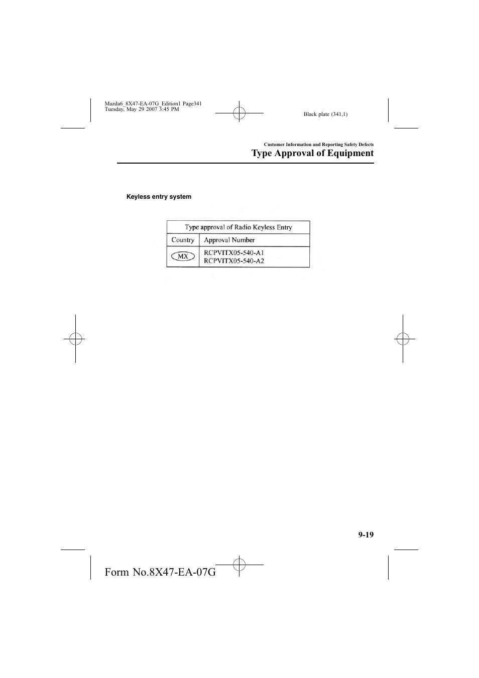 Type approval of equipment | Mazda 2008 6 User Manual | Page 341 / 440