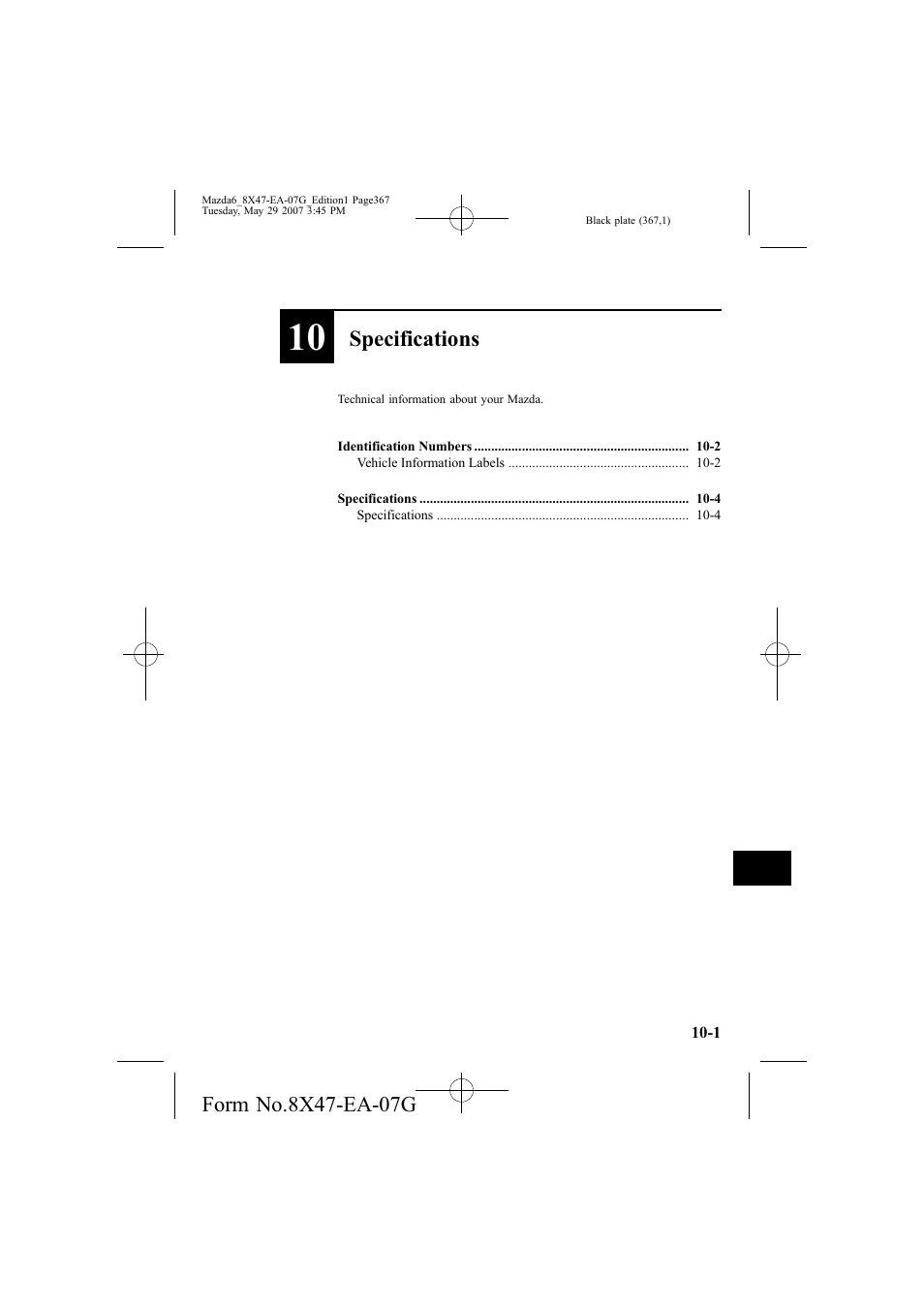 Specifications | Mazda 2008 6 User Manual | Page 367 / 440