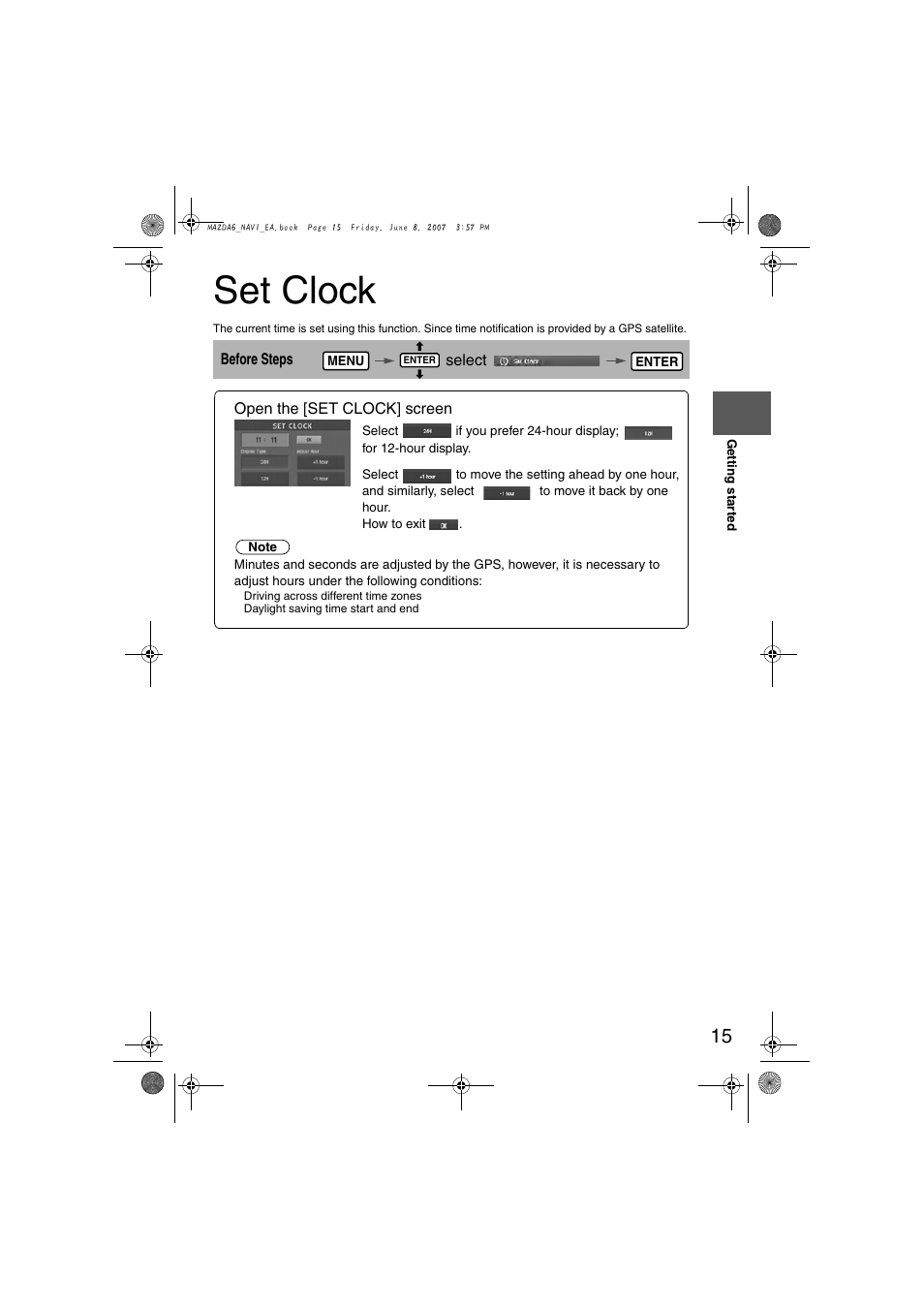 Set clock | Mazda 2008 6 User Manual | Page 397 / 440