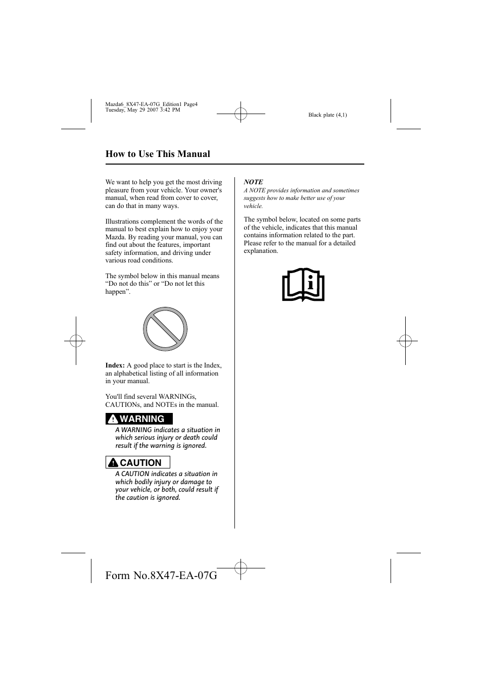 How to use this manual | Mazda 2008 6 User Manual | Page 4 / 440