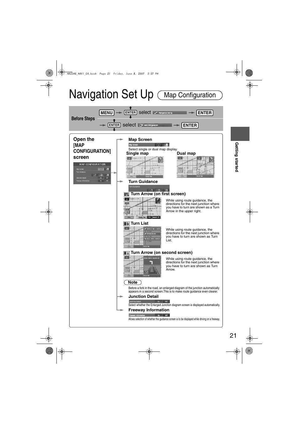 Navigation set up, Map configuration | Mazda 2008 6 User Manual | Page 403 / 440