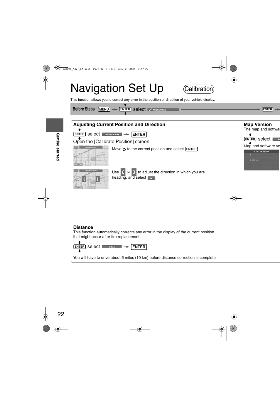 Navigation set up, Calibration | Mazda 2008 6 User Manual | Page 404 / 440