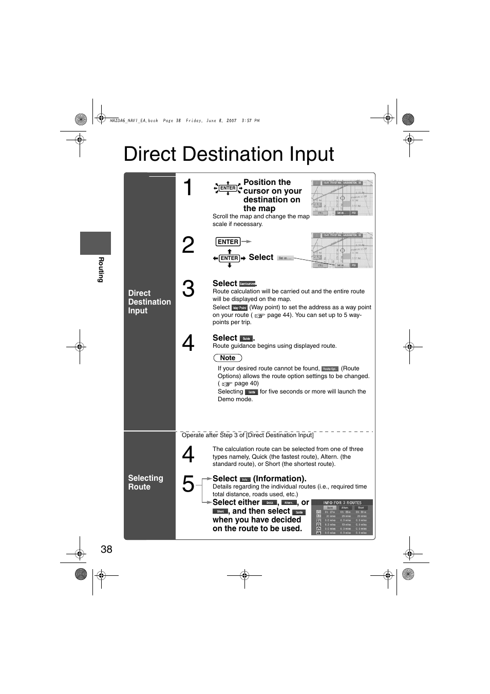 Direct destination input | Mazda 2008 6 User Manual | Page 420 / 440