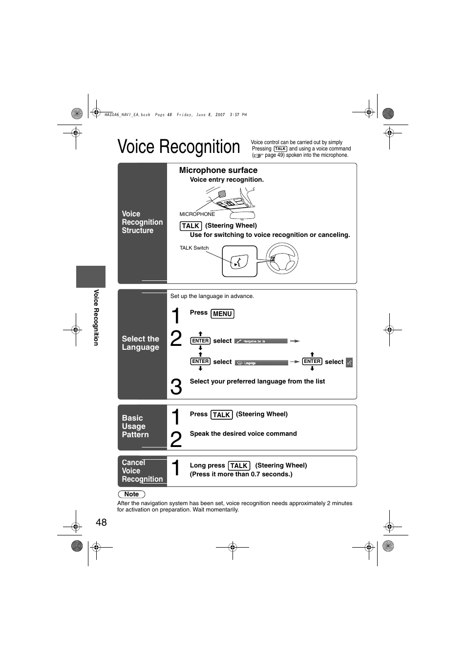 Voice recognition | Mazda 2008 6 User Manual | Page 430 / 440
